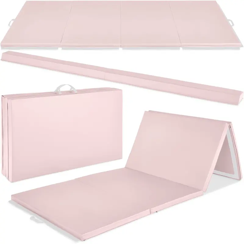Dual-Function Fitness Mat – Foldable Exercise Floor Pad with Carry Handles & Balance Beam