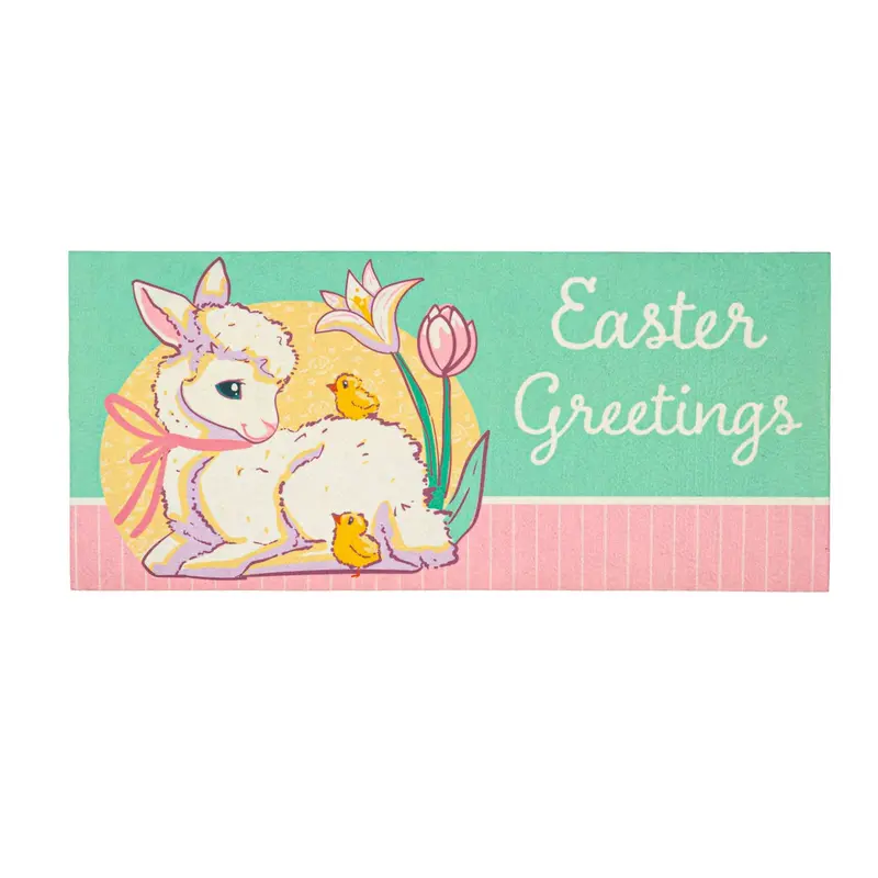 Easter Greeting Sassafras Front Door Mat