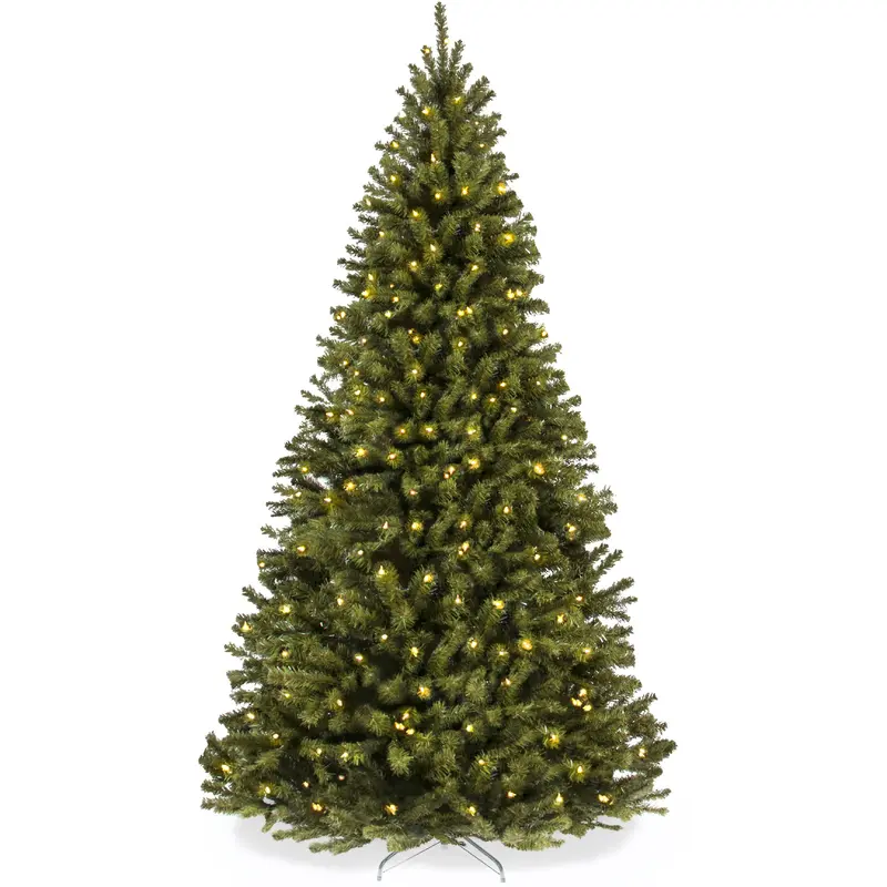 Easy-Assembly Pre-Lit Artificial Green Spruce Christmas Tree