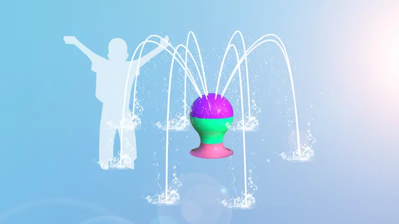 Empex Aquasphere Mini Water Feature – Spherical Spray Centerpiece for Play Areas