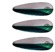 Eppinger 3-Pack Rokt Devlet Nickel & Green Spoon Lures – 1.25 oz, 2.25″