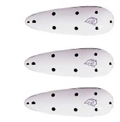 Eppinger Big Ed White & Black Dot Spoon Lure – 7/8 oz, 5.75″, Model 37-55