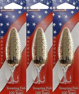 Eppinger Dardevle Hammered Brass Spoon Lures – 3/4 oz, Model 163