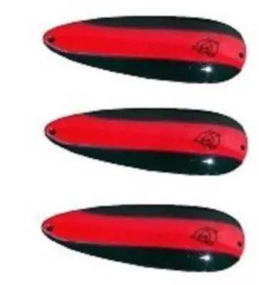 Eppinger Dardevle Osprey Green/Red Stripe Spoon Lure – 1 oz, 3.625″ | 3-Pack