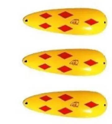Eppinger Dardevle Yellow/Red Diamond Spoon Lure – 1 oz, 3.625″, 3-Pack