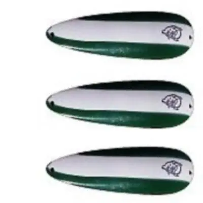 Eppinger Devle Dog Pup Spoon Lure – Green/White, 0.25 oz, 1.625″