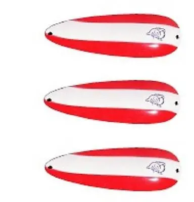 Eppinger Huskie Junior Red/White Stripe Spoon Lure – 2 oz, 4.5″ (Model 7-9)