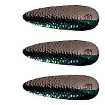 Eppinger Huskie Junior Spoon Lure – Hammered Nickel/Green, 2 oz, 4.5″
