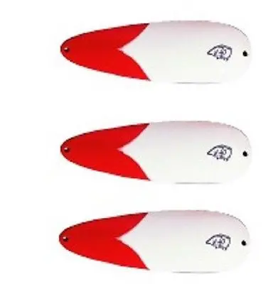 Eppinger Huskie Junior White & Red Chunk Spoon – 2 oz, 4.5″, Pack of 3