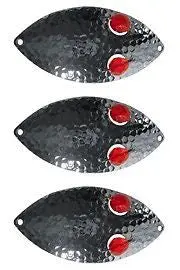 Eppinger Red Eye Wiggler Hammered Nickel Spoon – 0.5 oz, 2.25″
