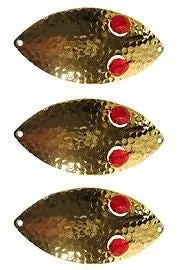 Eppinger Red Eye Wiggler Spoon Lure – Hammered Brass, 1 oz, 3″
