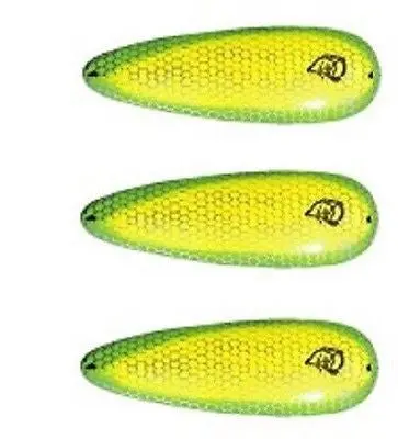 Eppinger Seadevle Chartreuse Green Spoon Lure Pack – 3-Pack, 3 oz Each, 5.75″, Size 60-72
