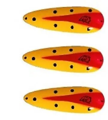 Eppinger Seadevle IMP Yellow/Black/Red Spoon Lures (3-Pack) – 1 oz, 3.25″, Item 62-56