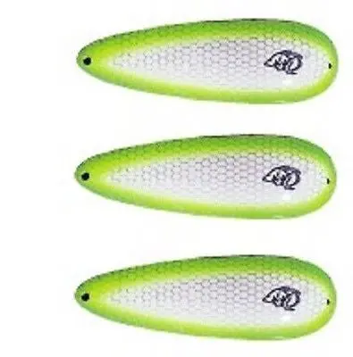 Eppinger Seadevle White-Green Side-Reflective Spoon Lures – 3 oz, 5.75″, Coastal Game Fish