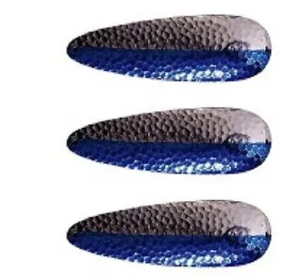 Eppinger Seadevlet Hammered Nickel & Blue Spoon – 1.5 oz, 4″ × 0.875″, Pack of 3