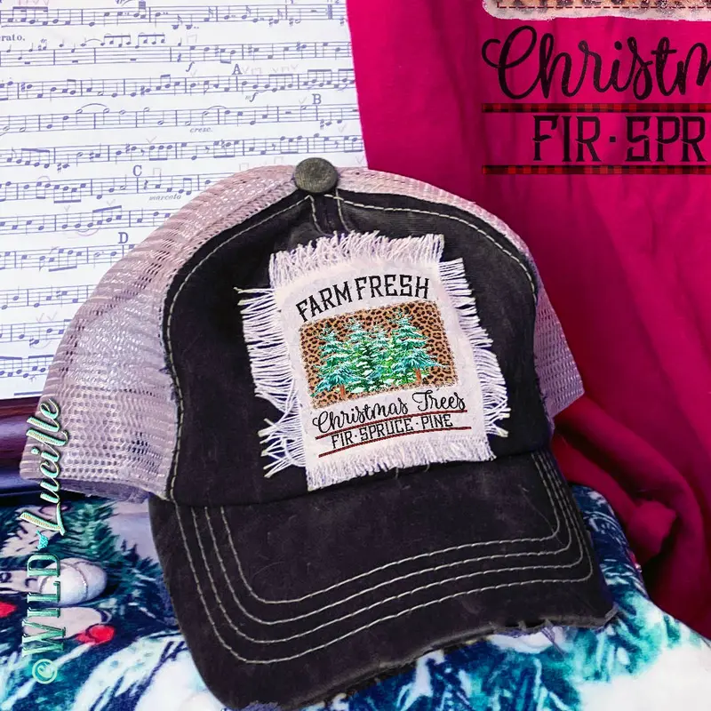 Farm Fresh Christmas Trees Printed Trucker Hat