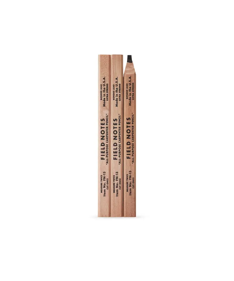 Field Notes Carpenter Pencil Set – 3-Pack Wood-Cased Graphite Pencils
