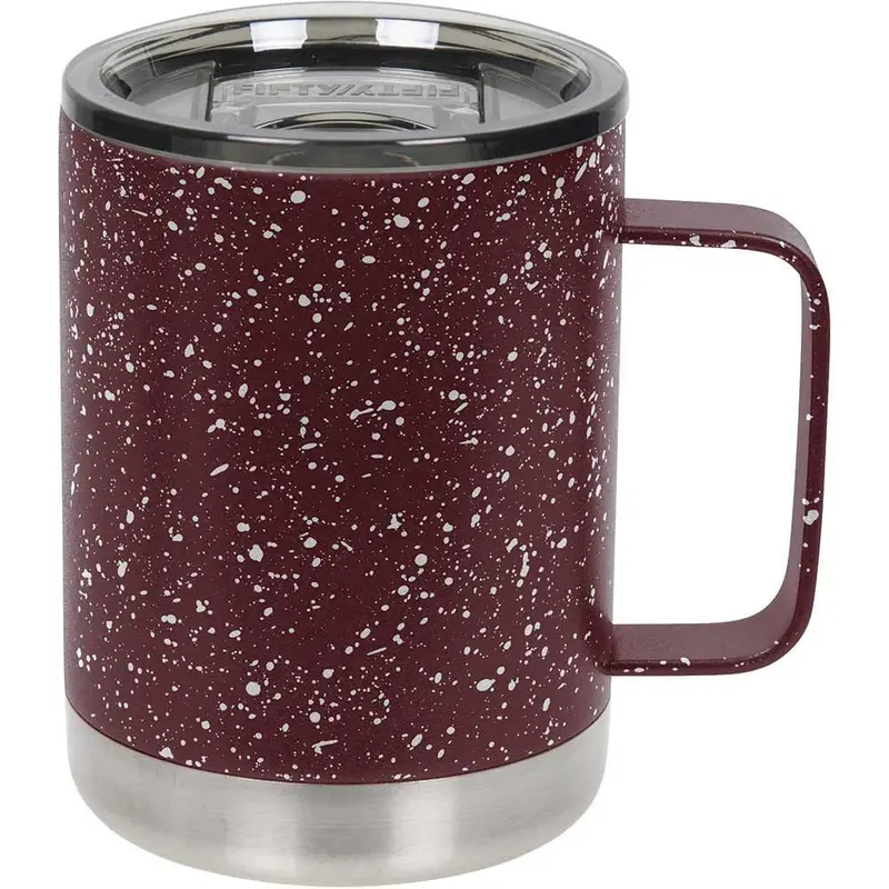 Fifty Fifty Red Enamel-Coated 12oz Camping Mug