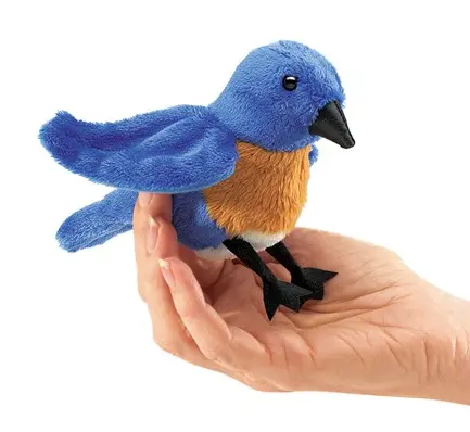 Folkmanis Mini Bluebird Puppet – Cheerful, Lifelike Bird Puppet for Early Education