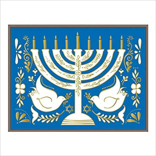 Galison Hanukkah Menorah Notecards – Elegant Holiday Greeting Card Set