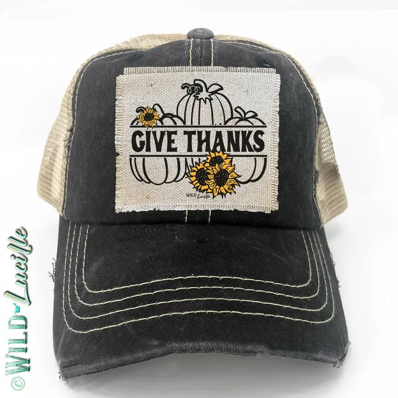 Give Thanks Pumpkin Harvest Trucker Cap