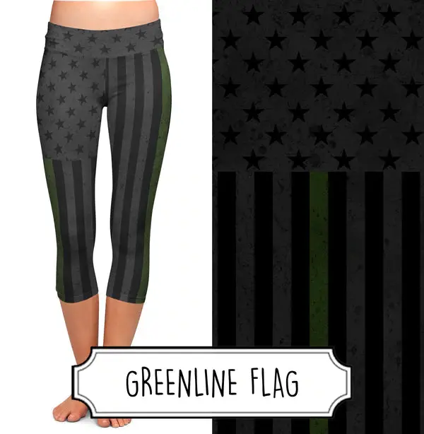 Green Line Flag Themed Capri Pants