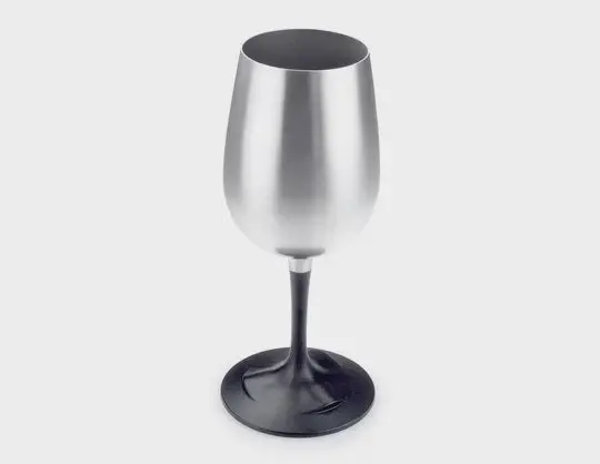 GSI Glacier Stainless Nesting Wine Glasses – Shatterproof, Space-Saving Stemware for Outdoor Entertaining