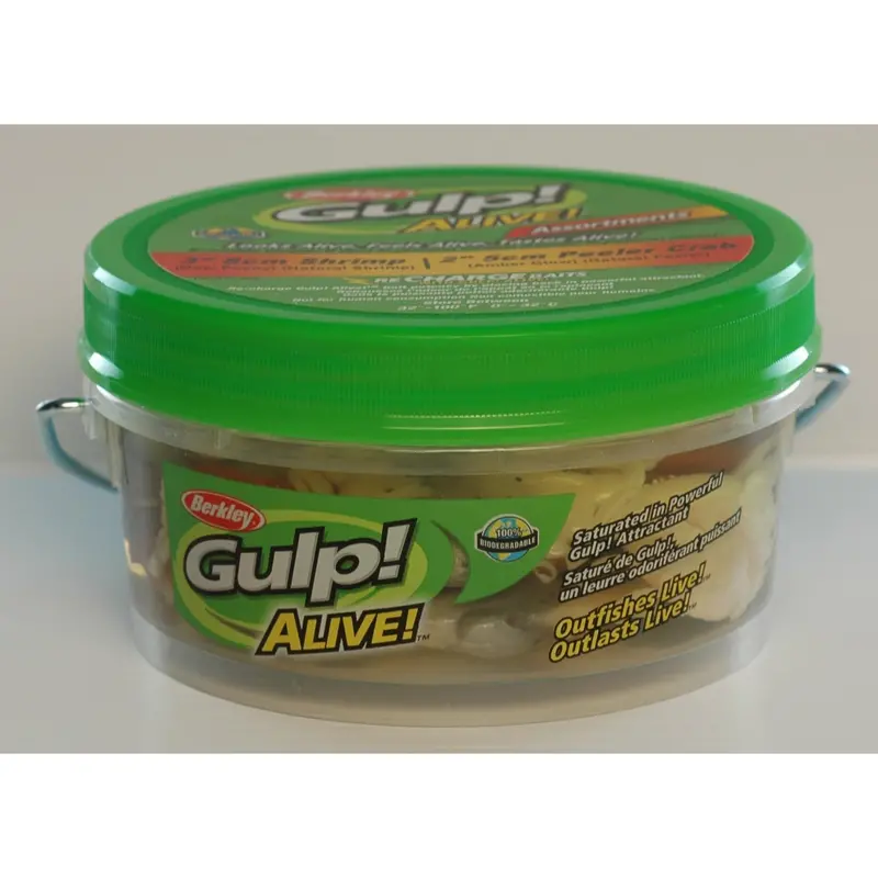 Gulp! Alive Saltwater Shrimp and Peeler Crab Combo Pack