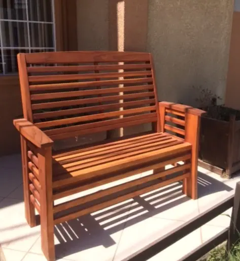 Handcrafted Redwood Garden Bench