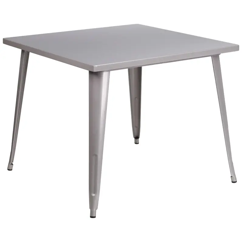 Heavy-Duty 35.5″ Square Metal Patio Table for Indoor and Outdoor Use