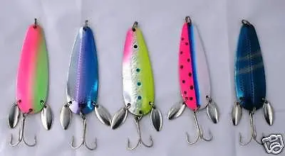 Heavy-Duty Fishing Spoon Lure Set – 3.75″, 1 oz, Pack of 5 for Pike, Muskie & Catfish