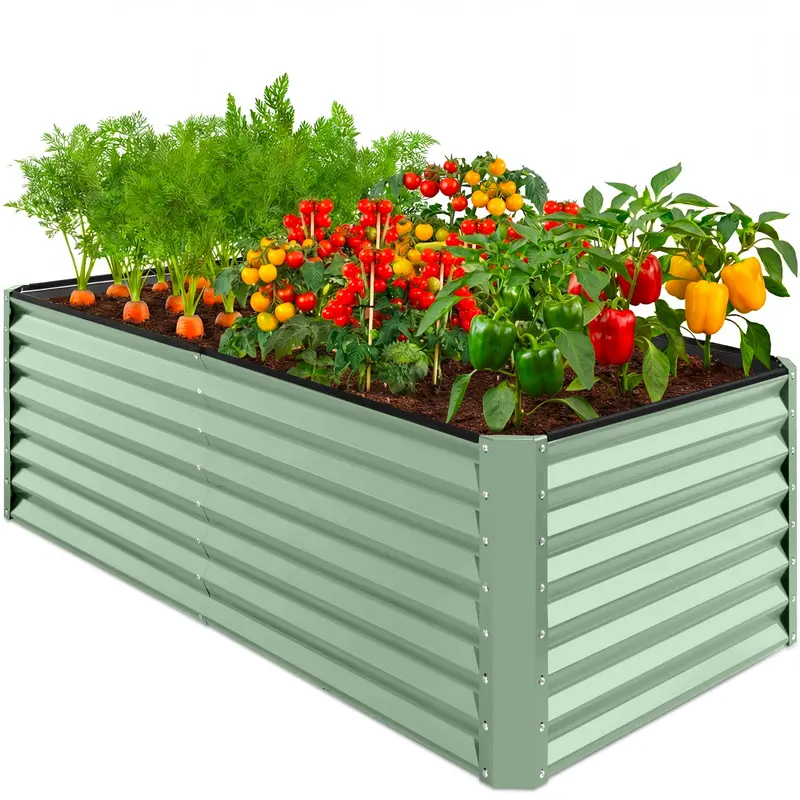 Heavy-Duty Outdoor Metal Raised Garden Bed – 6x3x2 ft Vegetable & Herb Planter