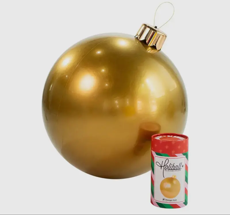 Holiball® 18-Inch Vintage Gold Inflatable Holiday Ornament