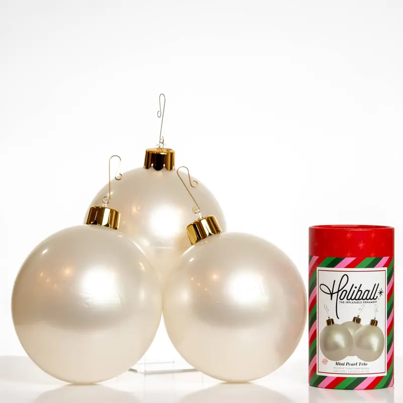 Holiball® 8-Inch Pearl Finish Mini Ornament Trio