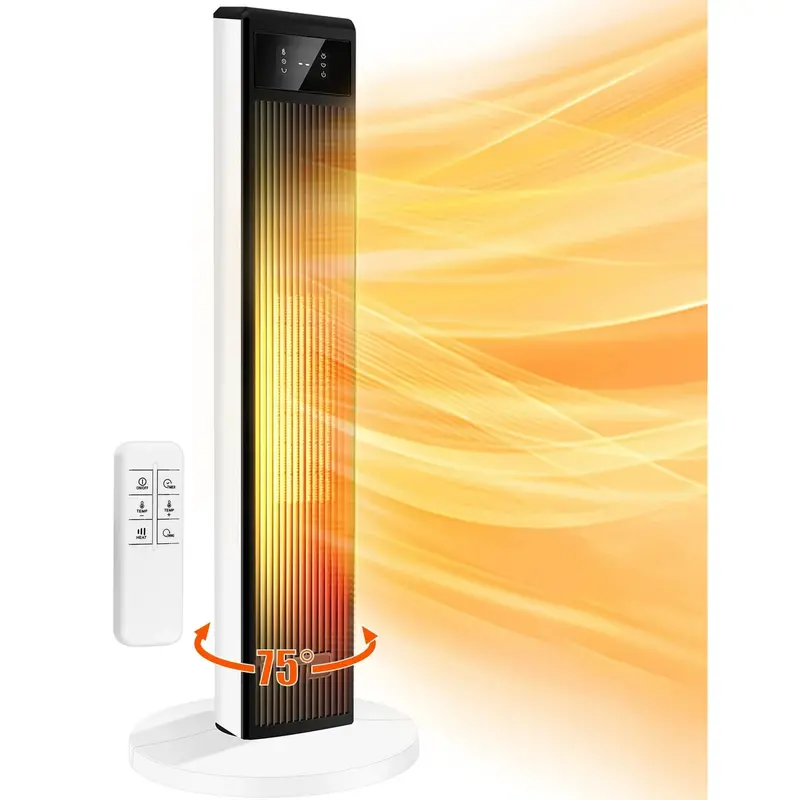 HONGGE 29-Inch 1500W Space Heater with Remote – Compact Indoor Heating Solution