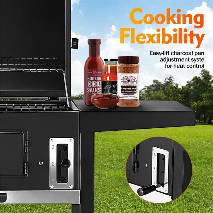 HONGGE Charcoal-Fueled Outdoor BBQ Grill for Patio Cooking
