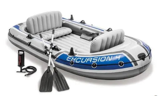 Intex Excursion 4-Person Inflatable Kayak Boat Set – Full Package