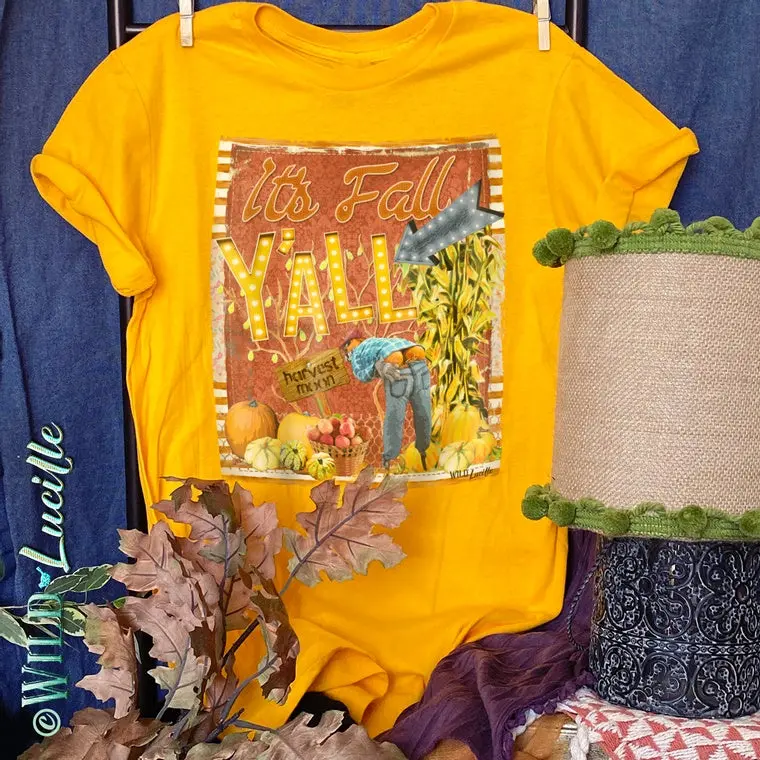 It’s Fall Y’all Casual Graphic T-Shirt – Seasonal Humor Apparel