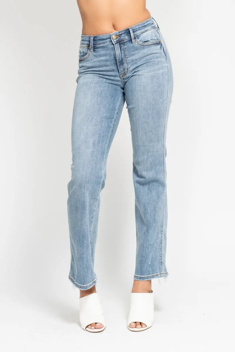 Judy Blue Nia Dad Jeans – Mid-Rise with Functional Cell Phone Pocket