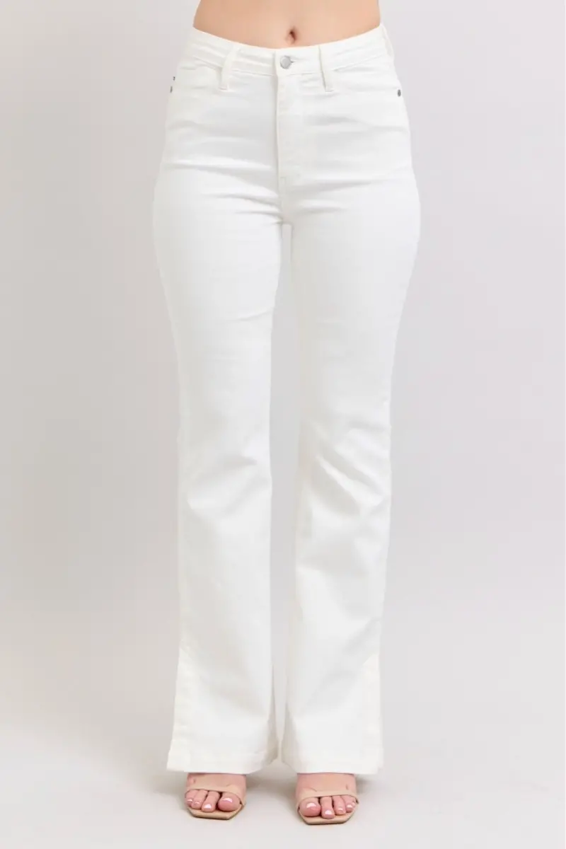Judy Blue Side-Slit Bootcut Jeans – High-Rise Slimming Design