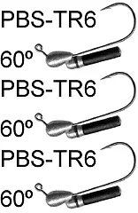 K&E Stopper Three-Tube Jig Head – 60° Angle, 1/8 oz, Rattle (BS-TR6-18)