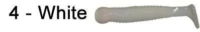 K&E Stopper Whip’r White Shad Soft Plastic Bait Bodies (25 per Bag)