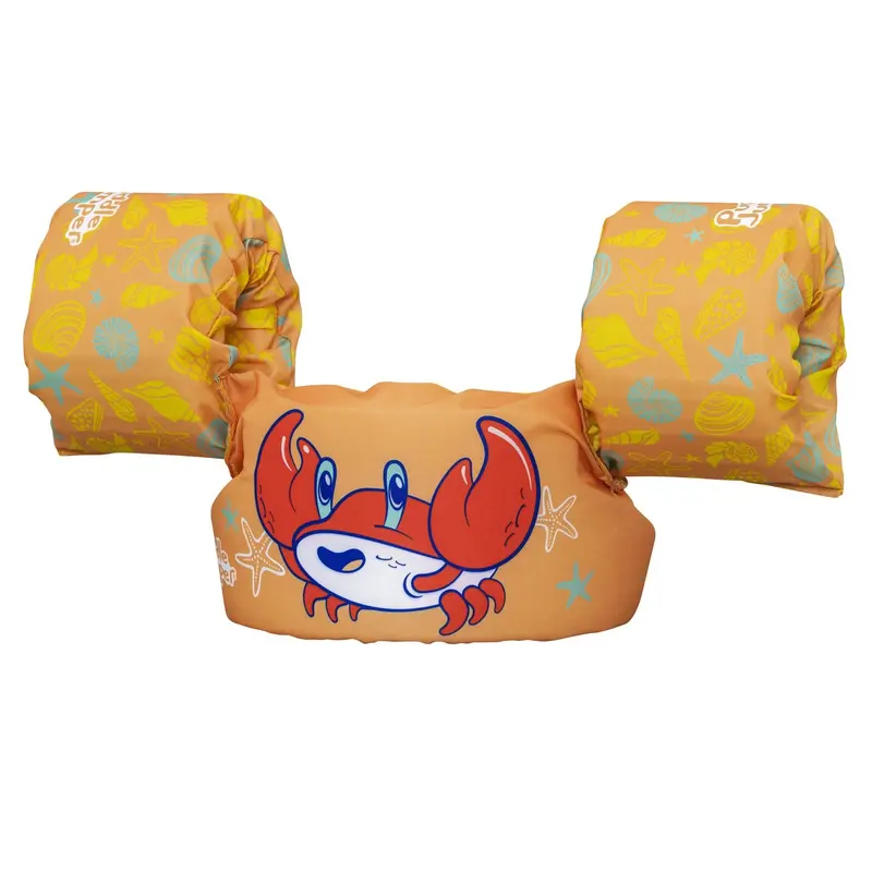 Kids’ Crab-Print Swim Vest with Inflatable Armbands