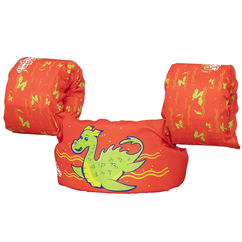 Kids’ Monster-Themed Inflatable Swim Vest with Removable Armbands