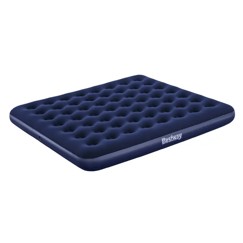 King-Size Flocked Inflatable Air Mattress with Soft Velvet Surface
