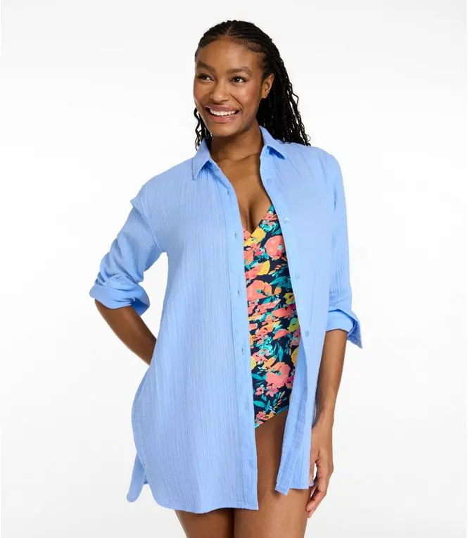 L.L. Bean Cloud Gauze Lightweight Cover-Up Shirt for Women