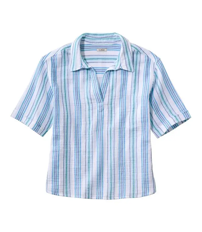 L.L. Bean Cloud Gauze Relaxed-Fit Polo for Women