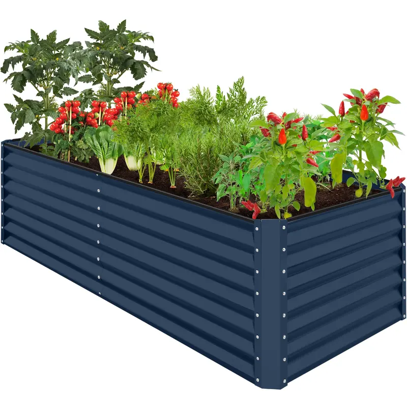 Large Metal Raised Garden Bed – 8×4×2 ft Durable Planter for Vegetables & Flowers