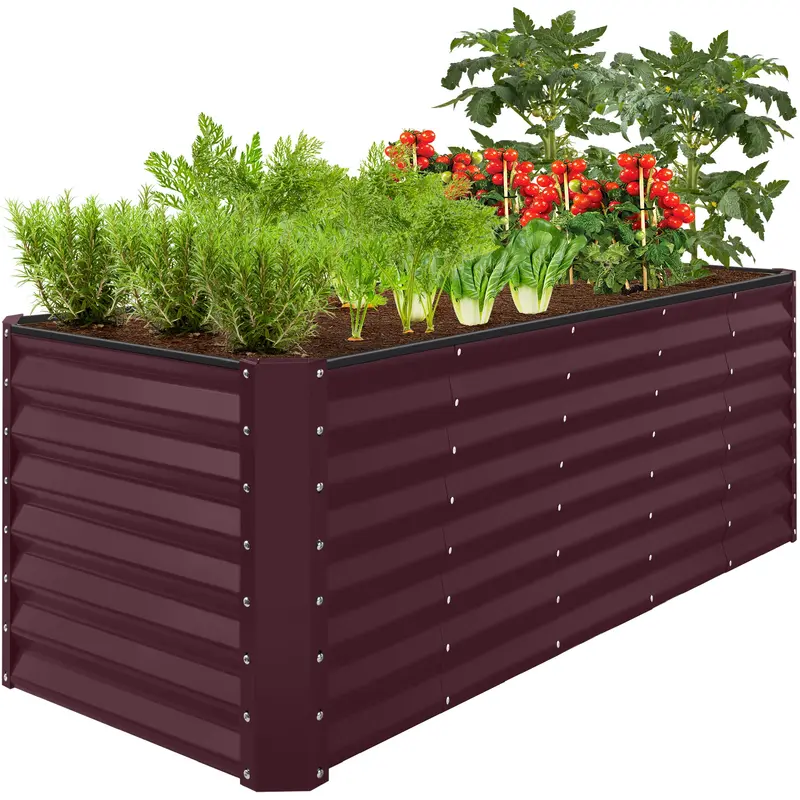 Large-Scale Raised Garden Bed – 8x2x2-Foot Galvanized Steel Planter for Outdoor Growing