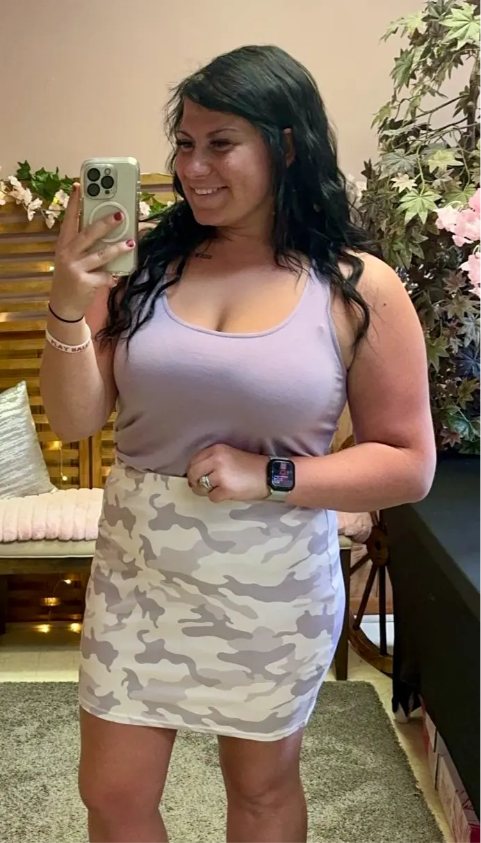 Lavender Camo Mini Skirt